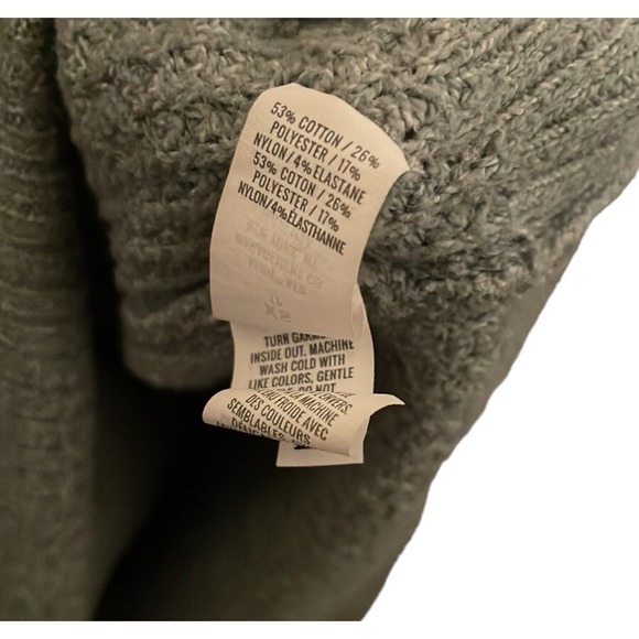 Aerie Women's Taupe Green Knitted Pullover Waffle Knit Hoodie Sweater Size XS‎ - Picture 6 of 6